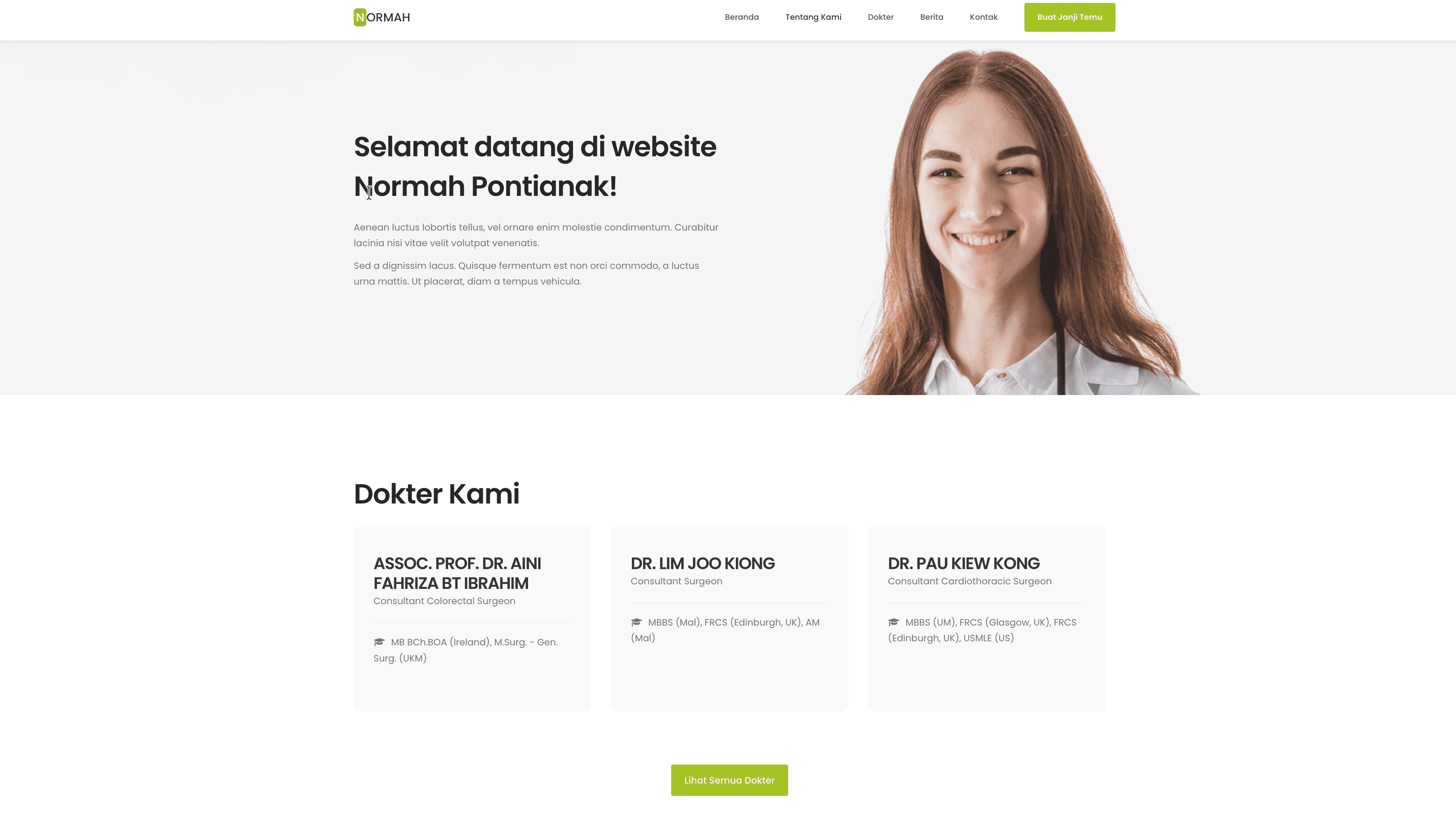 Normah: registrasi pasien dan penugasan dokter untuk klinik Malaysia